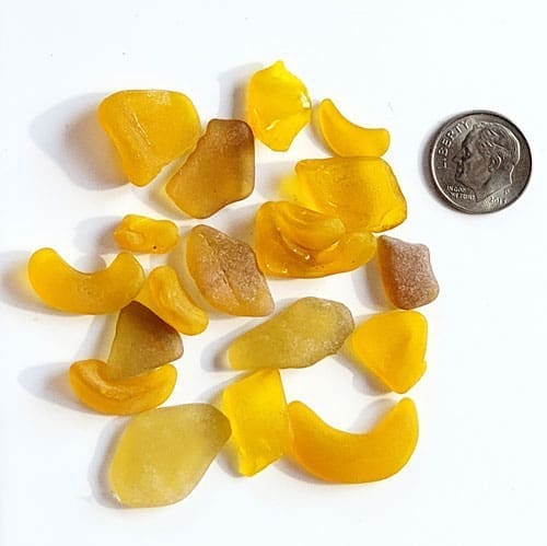 yellow bulk seaglass for sale