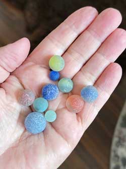 sea glass marbles from Bonaire