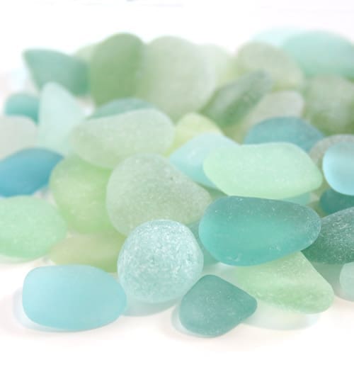 pale blue and green sea glass from Seaham Beach