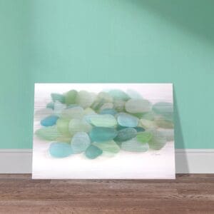 Pastel Sea Glass Photo Printed on Brushed Aluminum