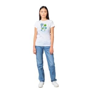 Caribbean Colors Sea Glass Watercolor on Classic Women’s Crewneck T-shirt