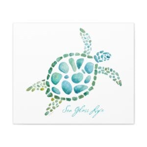 Sea Glass Life Watercolor Sea Turtle Canvas Print